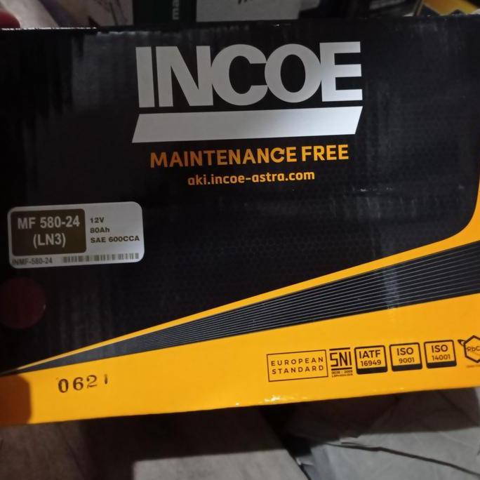 aki mobil incoe MF type 58024 12 volt 80 amper