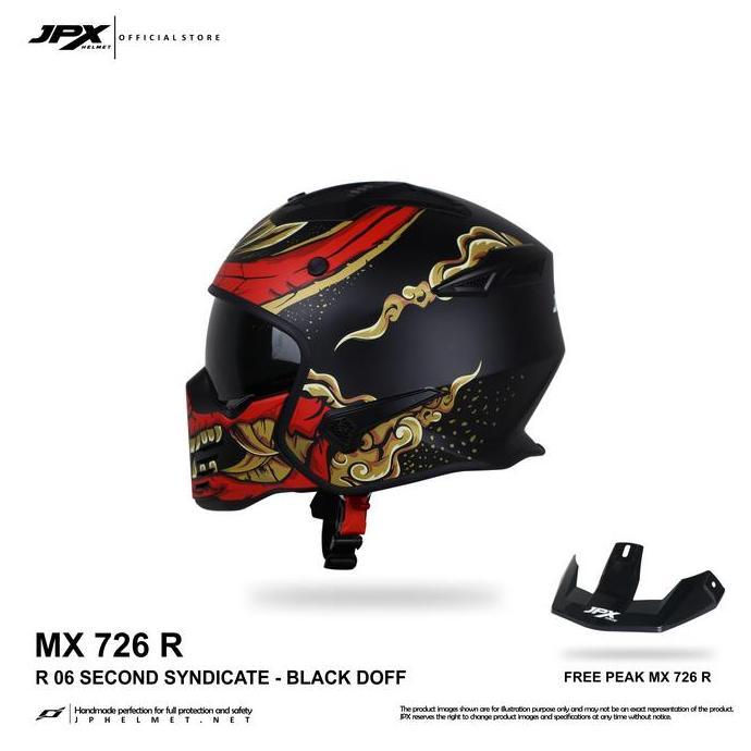 Helm Full F Modular Pria Wanita Harian Motor Standar SNI DOT ECE JPX MX 726 R Motif - MX 06 SECOND S