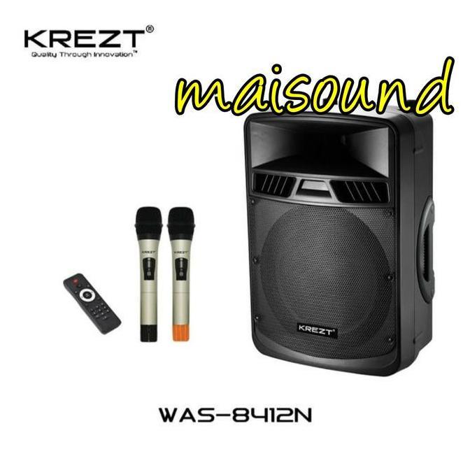 TERBARU - SPEAKER PORTABLE KREZT WAS 8412N 12 INCH BLUETOOTH KREZT 8412 N MIC