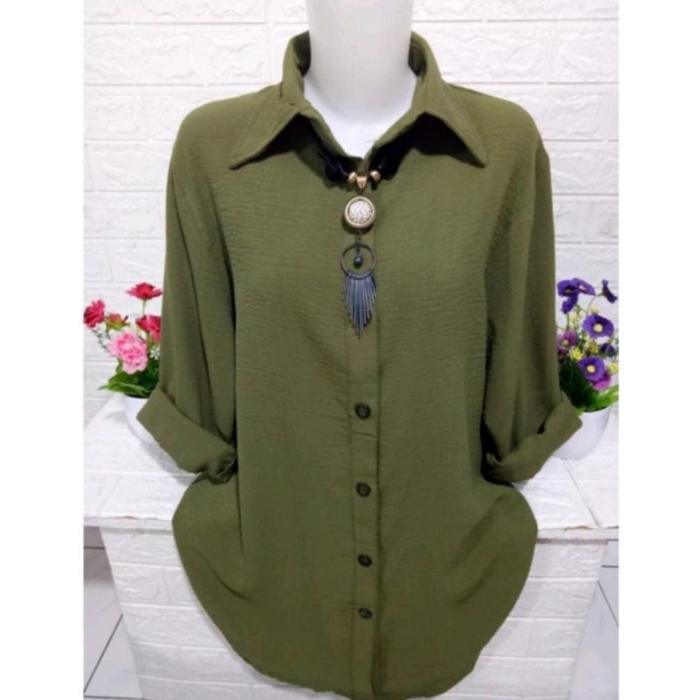ORIGINAL KEMEJA WANITA CRINKLE AIR FLOW PREMIUM TERBARU / ATASAN WANITA KEKINIAN / BAJU WANITA BAHAN