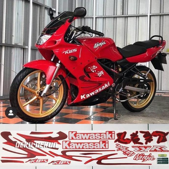Striping Kawasaki Ninja rr 150 old Merah 2010 Kuat Vernis