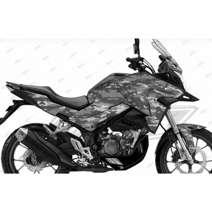 Decal stiker CB150X full body motif simple hitam abu