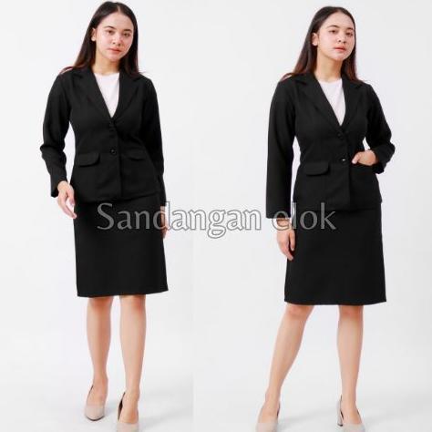 PREMIUM ONE SET JAS BLAZER WANITA DAN ROK PENDEK