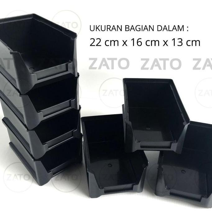 BEBAS ONGKIR - BESAR isi 4 pcs Kotak Plastik Stackable rak susun rak komponen