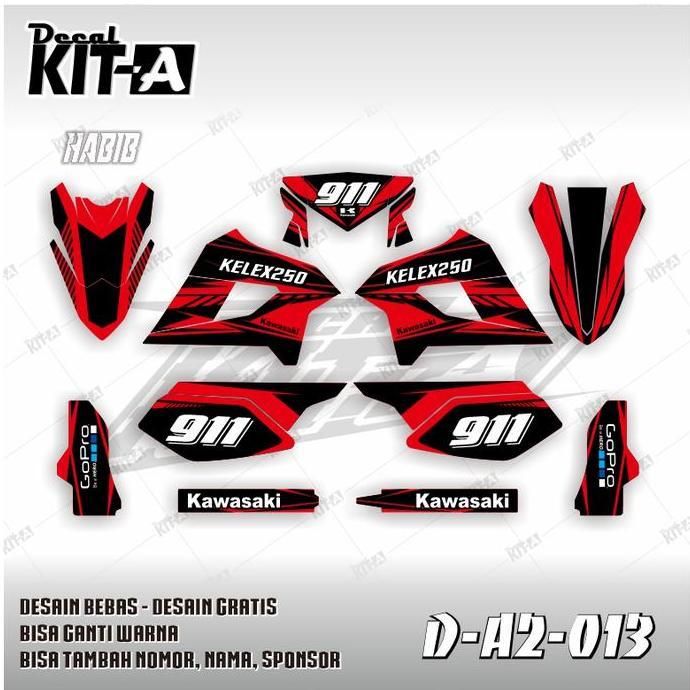 Decal Stiker Klx 250 Striping Klx 250 Sticker Klx 250 D-A2-013