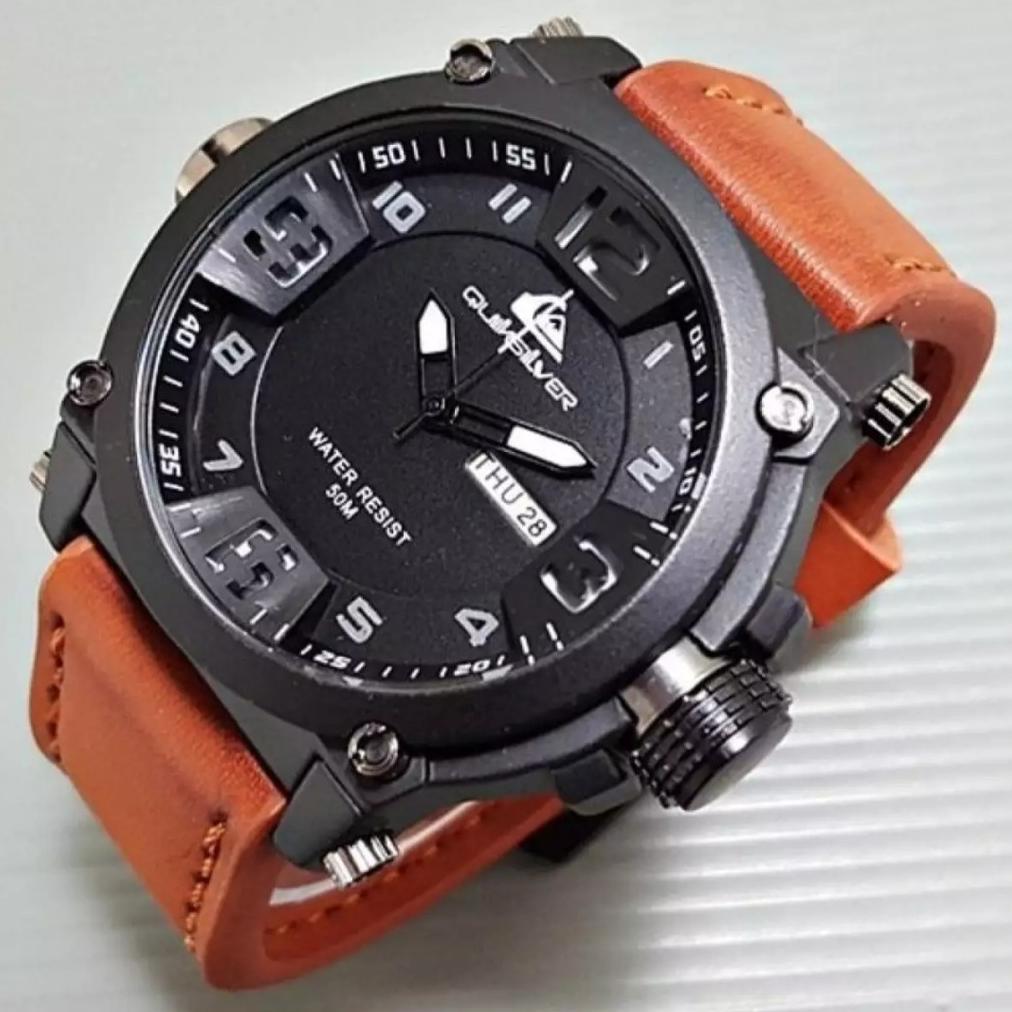 PROMO Jam Tangan Pria Tali kulit Keren Jam Tangan Cowok Kulit Sport Ngtren Dan Modis
