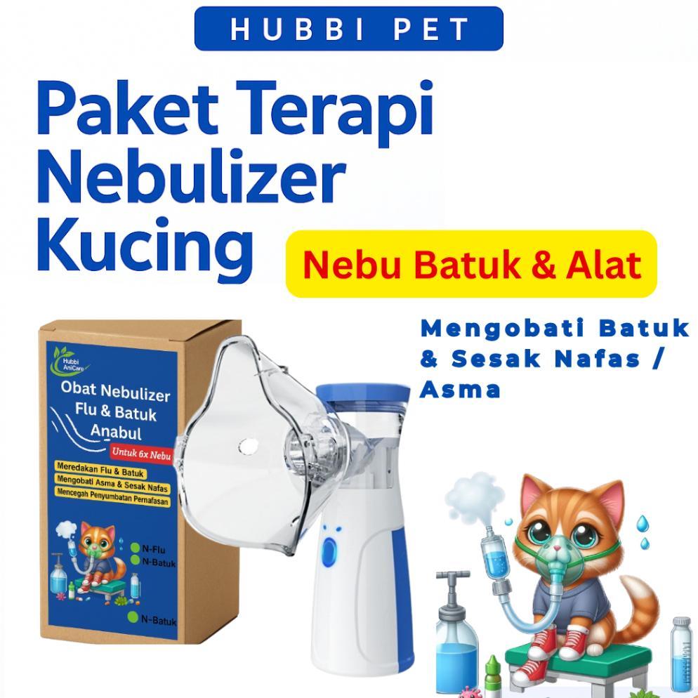 Terlaris Paket Obat Nebulizer Hewan | Obat & Alat Uap Nebusolution Batuk Sesak Nafas Kucing Anjing
