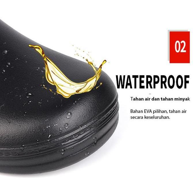 Slip On Pria Sepatu Kitchen Chef Shoes Sepatu Chef Anti Slip Wako 9031