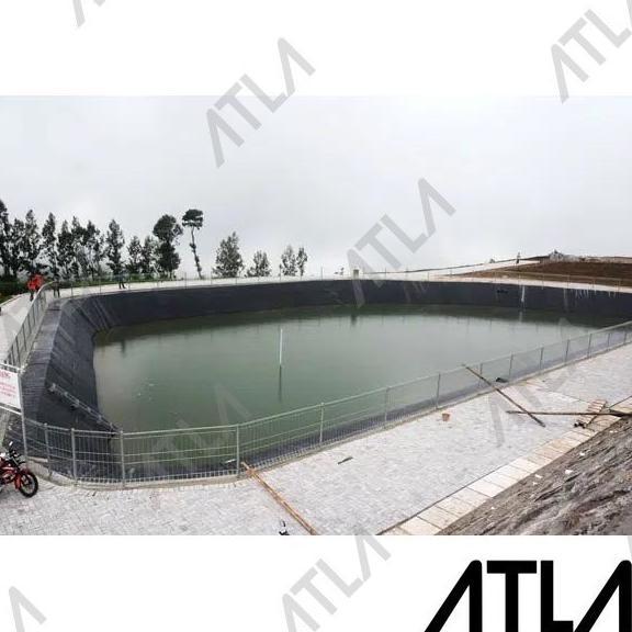 Promo Cod Plastik Geomembran 2 Meter 200 Micron Hitam Plastic Geomembrane Hdpe Terpal Kolam Ikan Koi