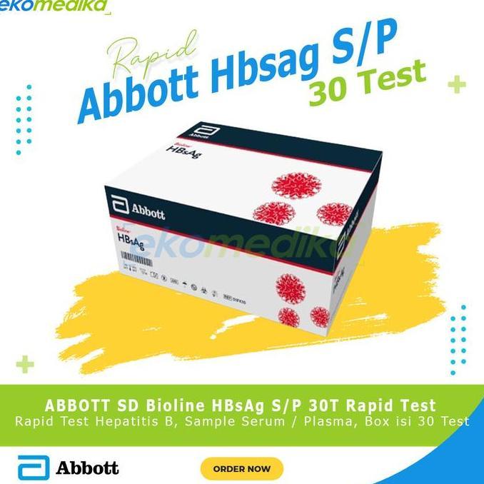 Abbott SD Bioline HBsAg S/P 30T Rapid Test Hepatitis B Sample Serum Plasma Box Isi 30 Test Mwnggunak