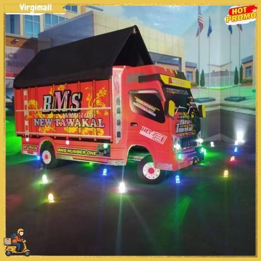 Miniatur Truk Oleng Dari Kayu Triplek Bisa Openg Bisa Belok Full Lampu Led Dan Terpal Cocok Untuk Ka