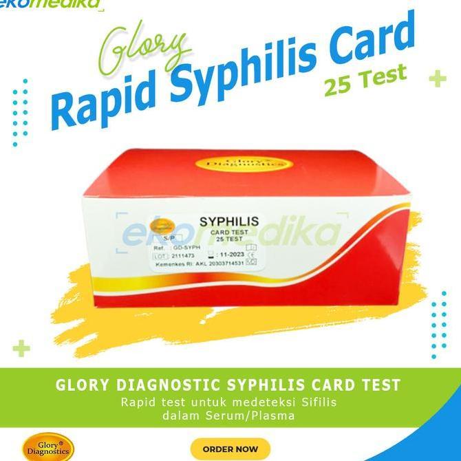 Rapid Test Syphilis Card GLORY Test Sipilis isi 25 Test (Serum/Plasma)