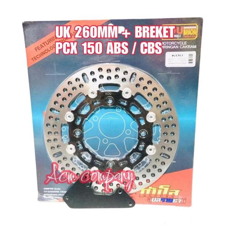 DISC PIRINGAN CAKRAM DEPAN 260MM PNP PCX 150 / PCX150 CBS PLUS BREKET - BULAT / RED, 260MM PCX-150