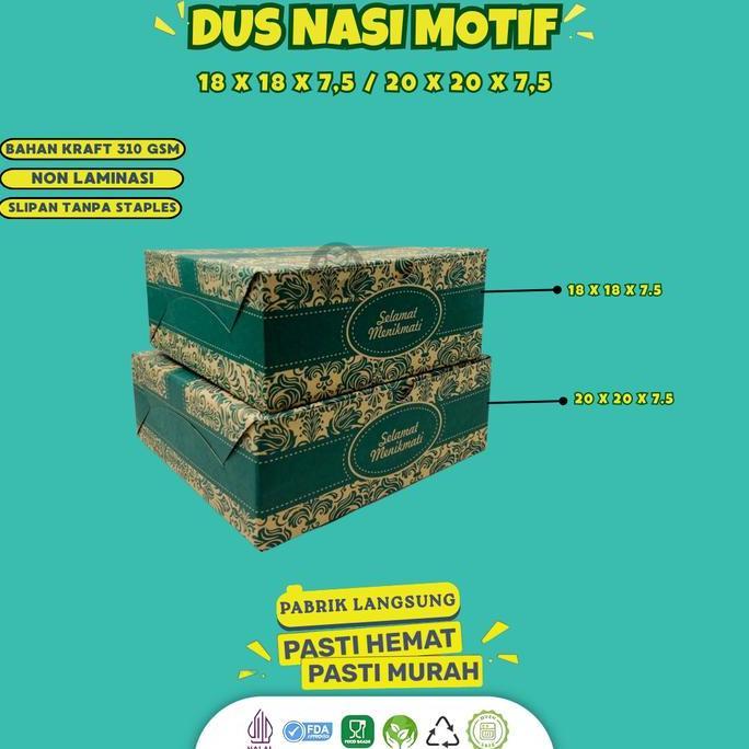 (50 Pcs) Dus Nasi Kotak 18x18 & 20x20 / Box Nasi Kotak 20x20 & 18x18 / Dus Box Kotak Nasi Katering B