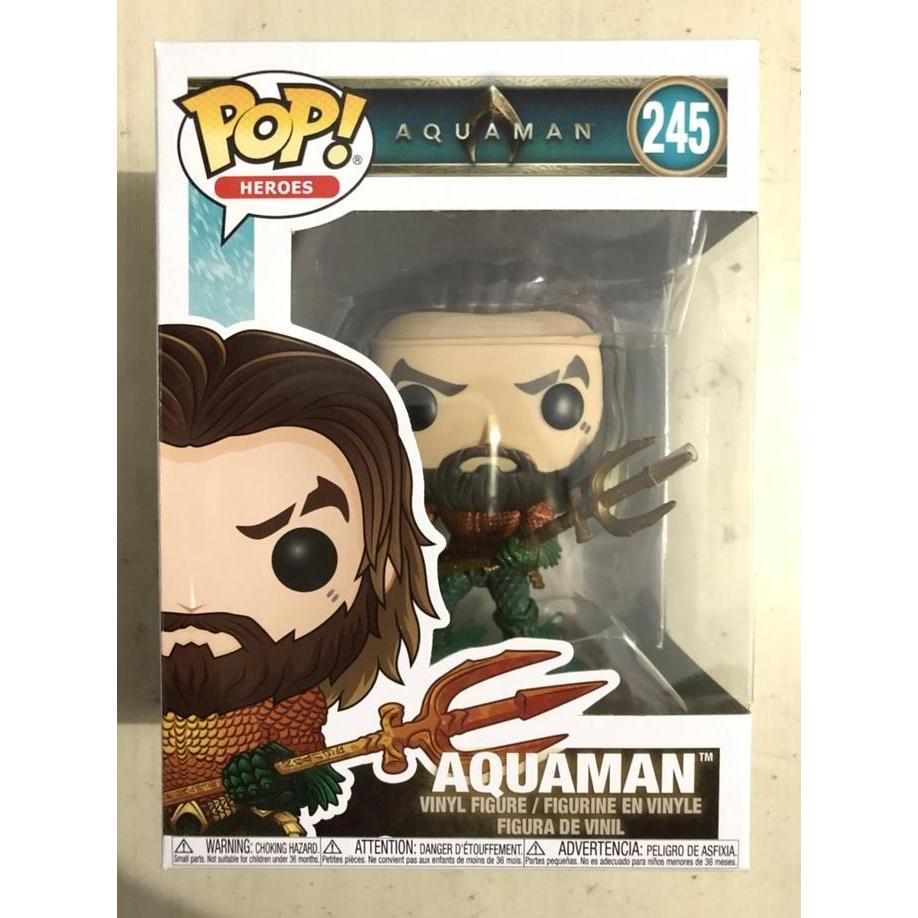 HOT SALE FUNKO POP HEROES: AQUAMAN - AQUAMAN IN HERO SUIT WITH ATLAN'S TRIDENT TERMURAH