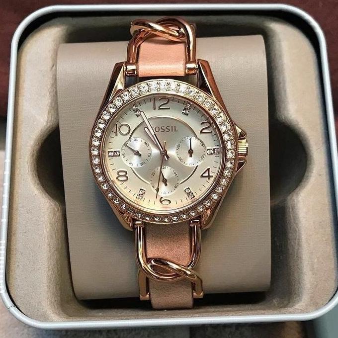 Jam Tangan Wanita Original ES3466 ES 3466 Riley Rosegold Original Garansi Resmi 2Tahun