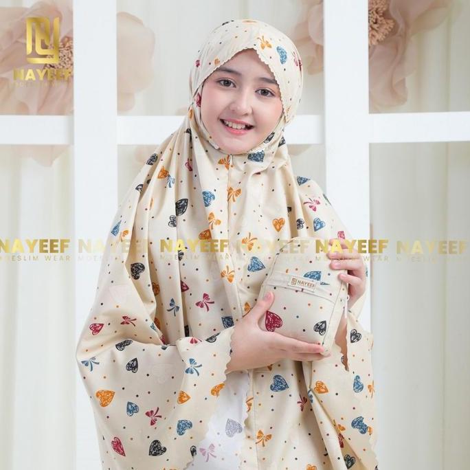 Okeajalah- Nayeef Mukena Traveling Anak 6-12 Tahun Mikrotex Motif Printing Premium 2In1 Resleting Da