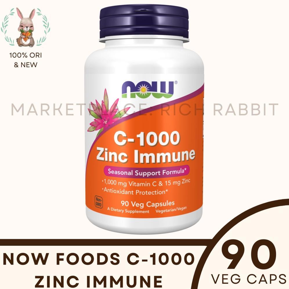 Now Foods C1000 C 1000 C-1000 Zinc Vitamin Immune Imunitas Badan 90 Caps