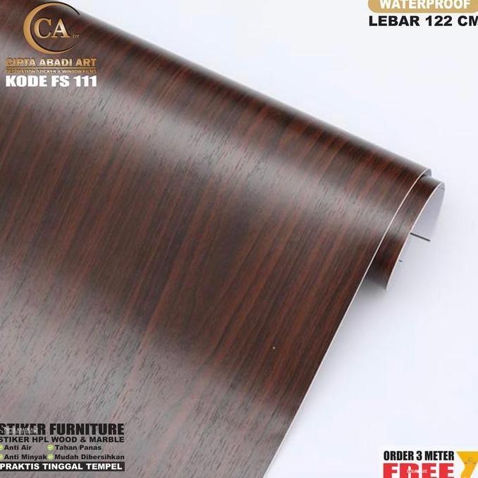 Tokoro- Stiker Furniture Meja Lemari Serat Kayu Coklat Tua Fs 111