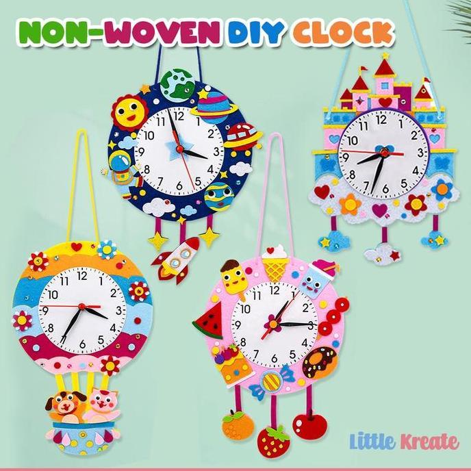 DIY Jam Dinding - Non Woven Clock - Mainan Edukasi Prakarya Anak