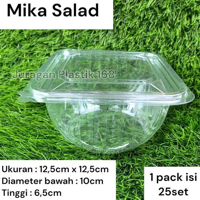 Youme- Mika Salad Plastik Ts-01 - Tray Mangkok Kotak Buah Bening 500Ml