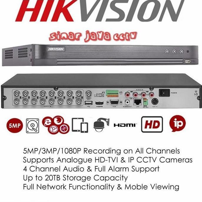 Lengkap,Cod,Bisa- Dvr 16Chanel Hikvision Ds-76Huhi-K/S(3Mp-5Mp)