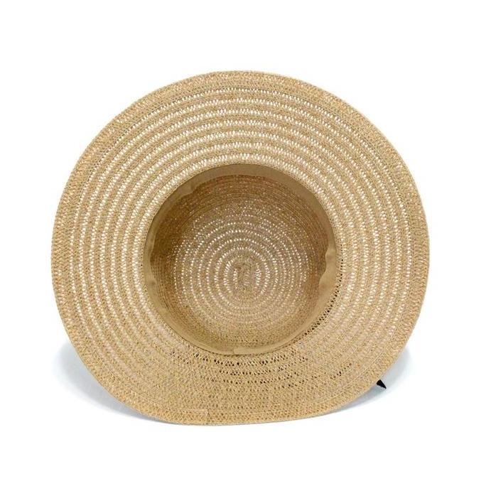 Topi Wanita Pantai Pita Lipat Jerami Fashion aksesoris korea Pelindung Matahari Coklat Pink Putih AS