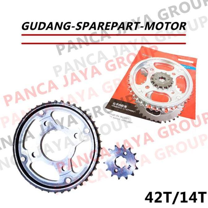 Gear Gir Set Depan Belakang 428 42-14 Benelli Beneli Patagonian Eagle 250 Sanex Qj250 Qj-250 Qj150 Q