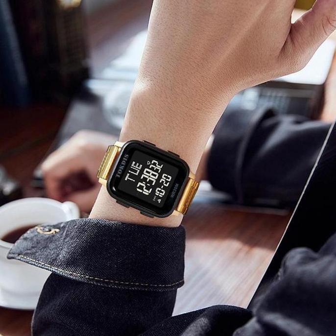 Boshi- Jam Tangan Pria Tokdis 2575 Rantai Dital Ter Resist 3 Atm Tches