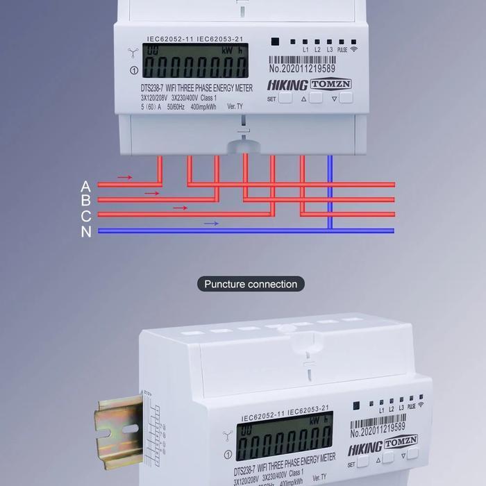 Wifi Energy Meter 3 Phase 80A Monitor Kwh 3X220V/380V 50/60Hz Original Dan Terpercaya