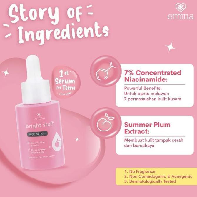 Youme- Emina 1 Paket Brht Stuff Lengkap 7 Produk Mini, Jah Glowing , Bpom