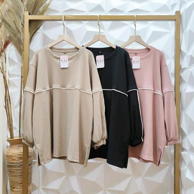 Rtc - Jumbo Bigsize - Atasan Blus Helena - Atasan Wanita - Blus Oversize - Atasan Tangan Panjang - A