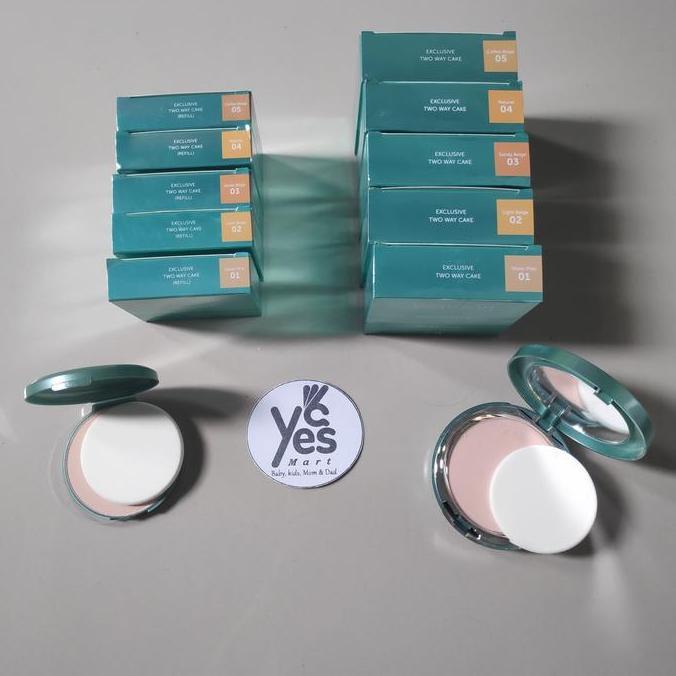 Makeyou- Wardah Exclusive Two Way Cake Ori Bedak Padat Tempat + Kaca + Refill