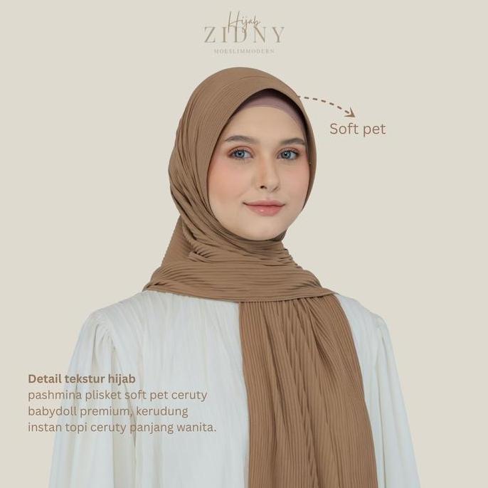 Heddosu- Hijabzidny- Kerudung Jilbab Pashmina Plisket Soft Pet Ceruti Babby Doll Muslim Instan Topi 