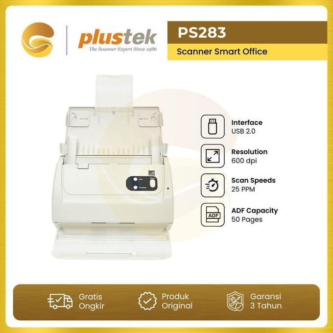 Terlaris Plustek Scanner Smartoffice Ps283