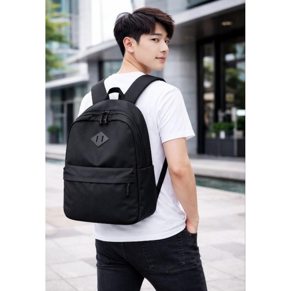new tas ransel korea pria&wanita polos tas sekolah/backpack tas ransel polos hitam