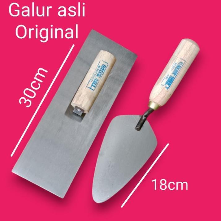 Paket Murah Roskam Galur Asli Baja 30Cm Dan Sendok Semen Galur Asli Baja 18Cm