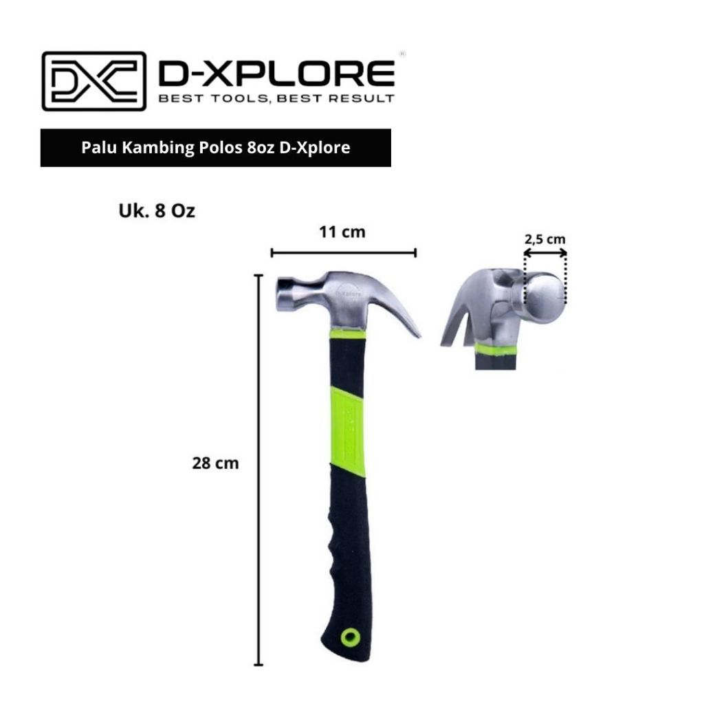Palu Kambing Mini 8Oz Gg Fiber Mini / Claw Hammer / Alat Perkakas Baja D-Xplore