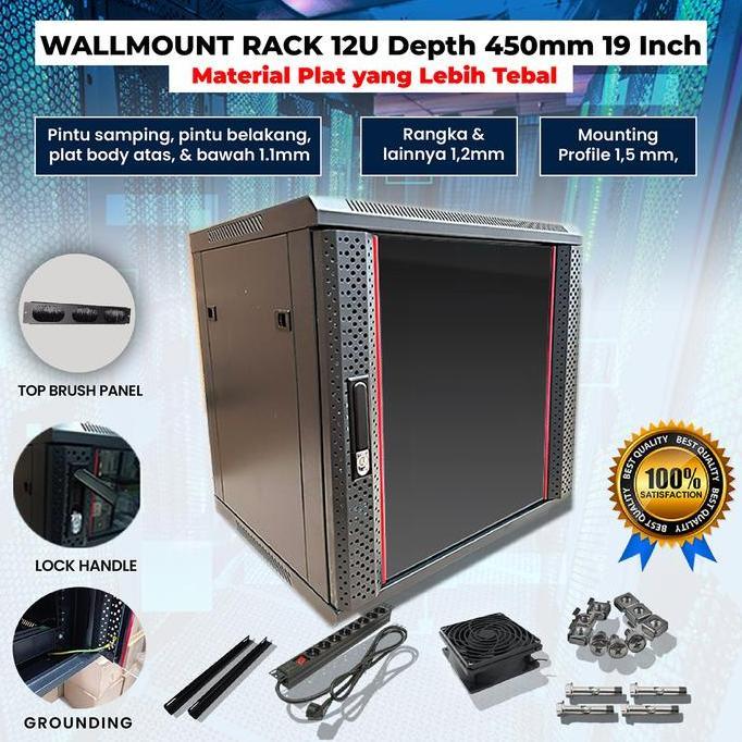 TERLARIS WALLMOUNT RACK 12U (KIRIM INVOICE)