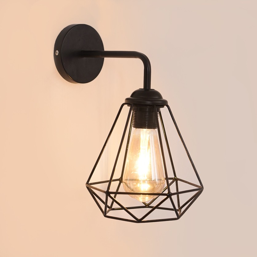 Lampu Tempel Dinding Minimalis Kap Besi Diamon
