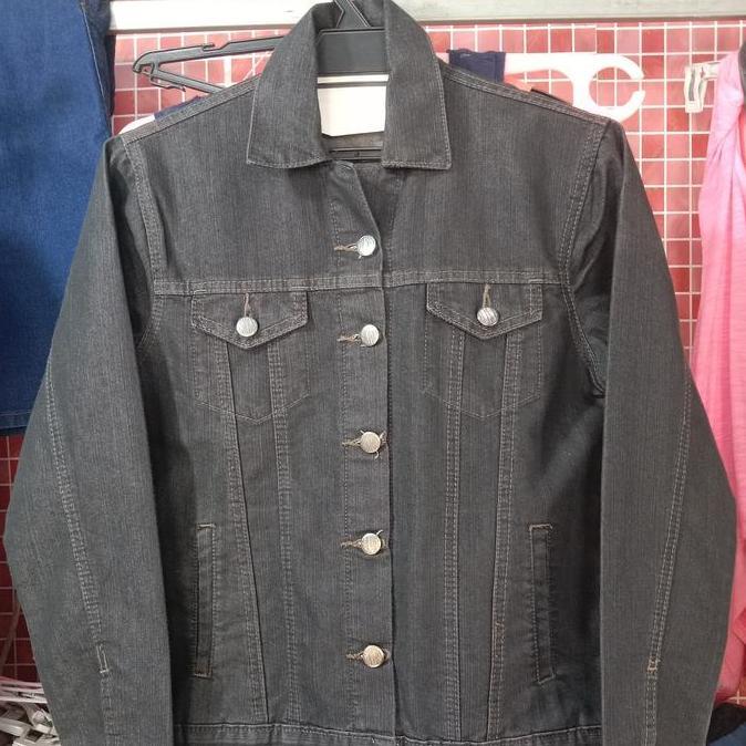 Jacket Denim Jeans Dark Gray Unisex Matahari Branded Original MS