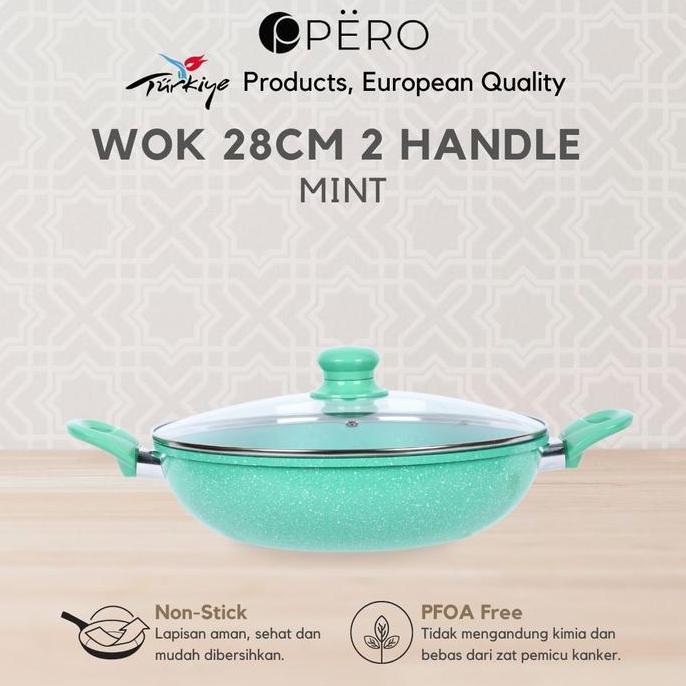Grosir [Ricky Halim] Pero Mer Cin Wok 28 Cm 2 Handle + Lid