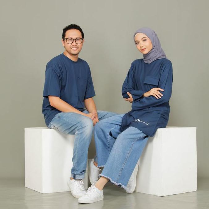 Atasan Baju Kaos Couple Wanita Lengan Panjang Pria Lengan Pendek Combed Katun Pasangan  Simple  Tuni
