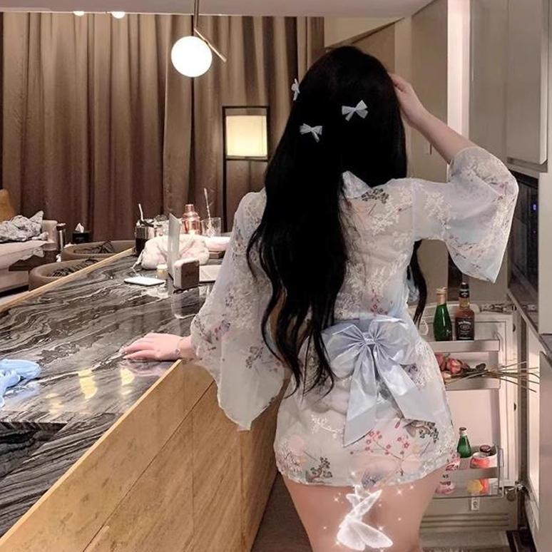 new deals lingerie sexy kimono dewasa chiffon lembut baju tidur seksi wanita hot baju tidur transpar