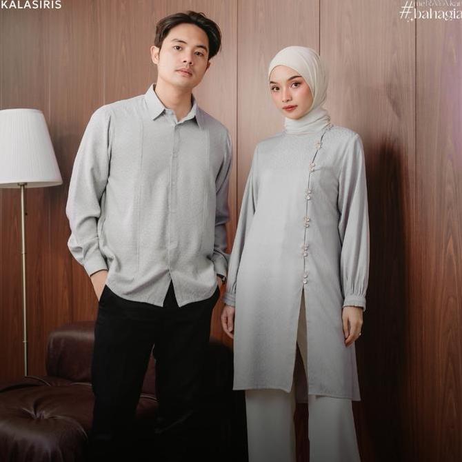 [NEW] Nibras Hijab x Kalasiris Baju Couple Lebaran Koko Tunik Lengan Panjangn - Earthy Series