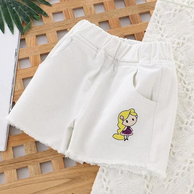 MILANBERRY PRINCESS PANTS CELANA PENDEK JEANS ANAK CEWEK SHORTS HOT PANTS FASHION - BLACK,
