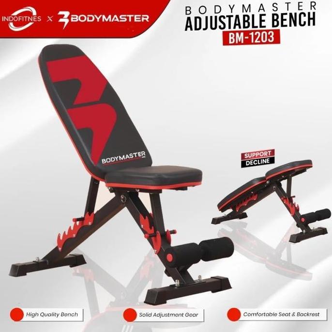 AMDOXTE BODYMASTER Adjustable Bench BM-1203 HE - Kursi Gym Fitness Bench Press