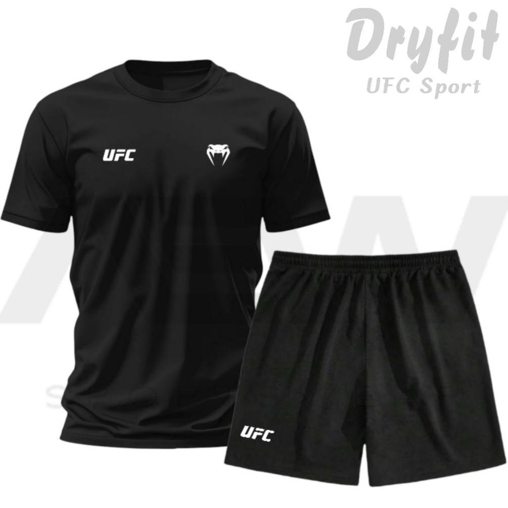 PREMIUM SETELAN OLAHRAGA PRIA UFC DRYFIT 1 SET BAJU JERSEY SPORT