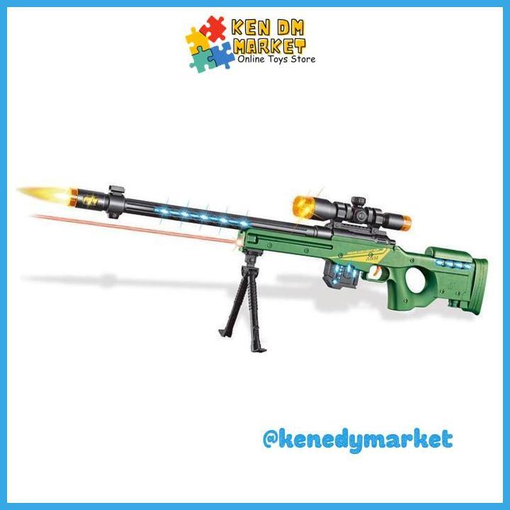 PISTOL MAINAN TEMBAK TEMBAKAN SNIPER AWM LAMPU DAN SUARA MAINAN ANAK COWOK PRODUK PILIHAN