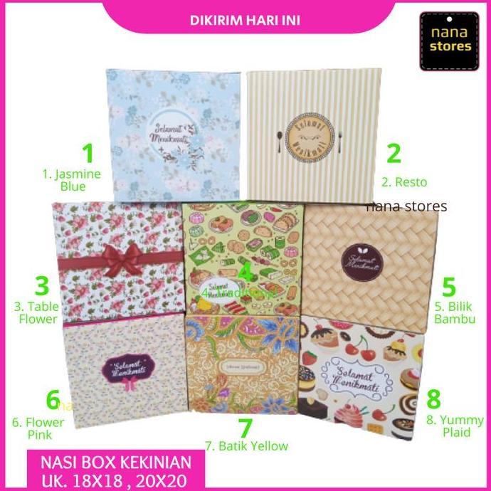 Sunn- Dus Nasi/Box Nasi/Kotak Nasi Model Tutup Alas Sambung Ukuran 20X20 Isi 50 Pcs